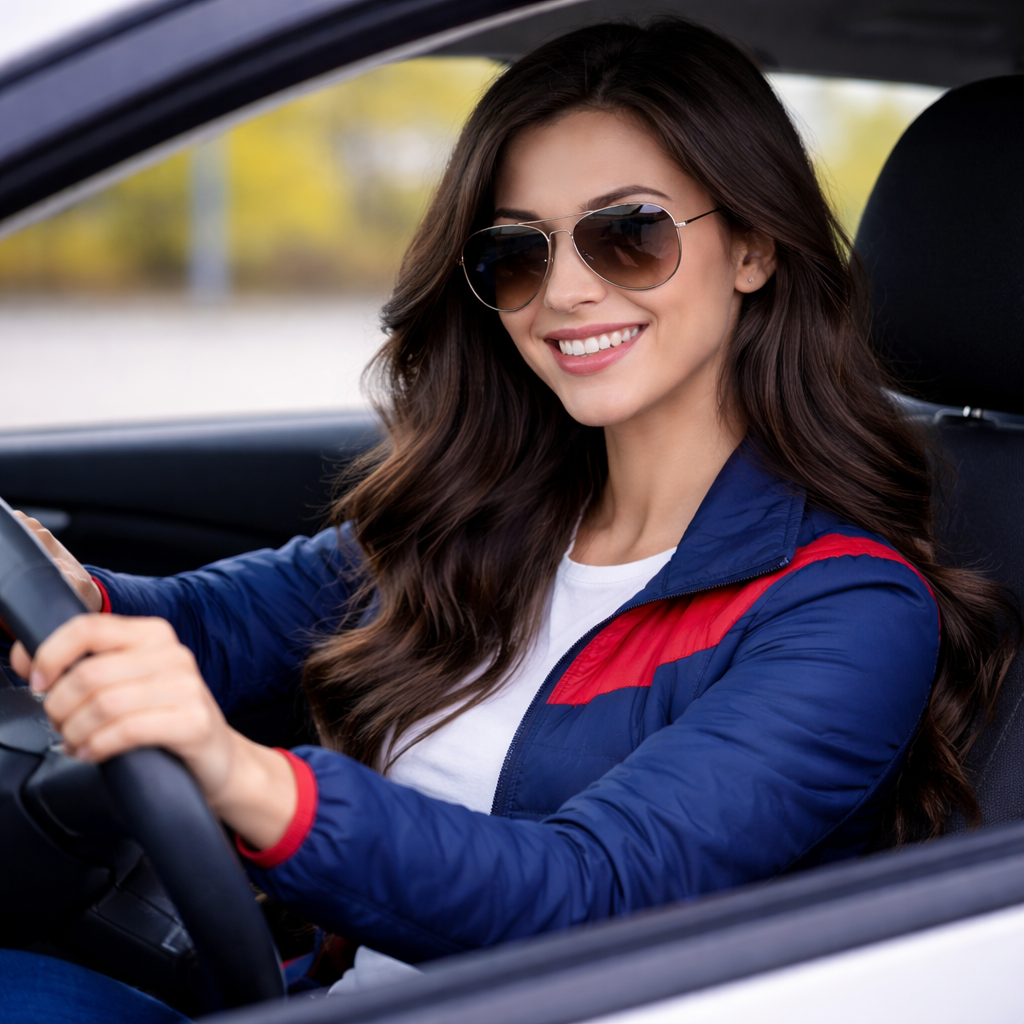 OSK5, Kursantka podczas nauki jazdy samochodem w Krakowie